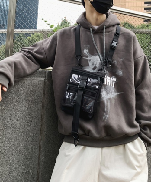 KOR（ケーオーアール）の「取り外し可能ミニポーチ付きボディバッグ（ボディバッグ/ウエストポーチ・メンズ・ブラック/カモフラージュ・FREE）」の7枚目の写真