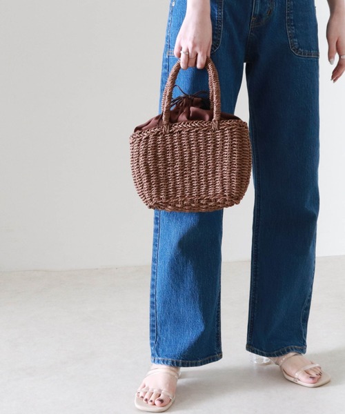 Cheek（チーク）の「雑材ミニトート（トートバッグ・レディース・ブラウン/ブラック/アイボリー・FREE）」の3枚目の写真