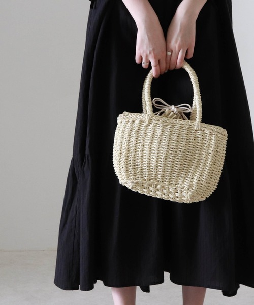 Cheek（チーク）の「雑材ミニトート（トートバッグ・レディース・ブラウン/ブラック/アイボリー・FREE）」の2枚目の写真