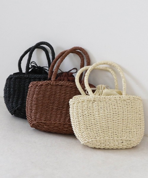 Cheek（チーク）の「雑材ミニトート（トートバッグ・レディース・ブラウン/ブラック/アイボリー・FREE）」の10枚目の写真