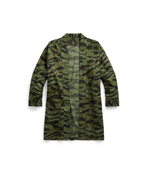 （限定コレクション）カモ コットンリネン オープンフロント トップ