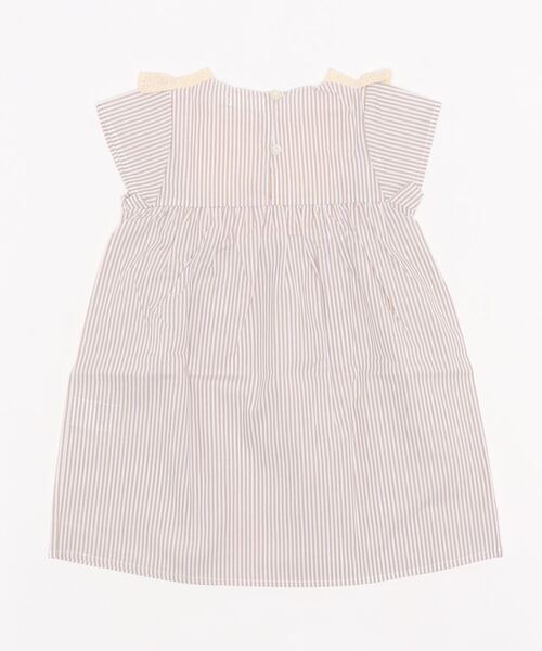 pairmanon（ペアマノン）の「肩レース フリル コットン ノースリーブ ワンピース 無地 ガールズ（ワンピース・キッズ・モカ/ラベンダー/ストライプ・130/140/150/120/100/110/90）」の11枚目の写真