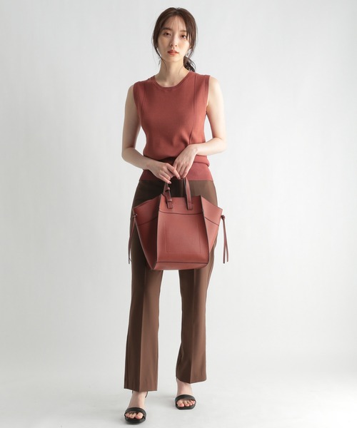 Andemiu（アンデミュウ）の「ラインキリカエノースリーブニット957091（ニット/セーター・レディース・ブラック/ピンク/アイボリー・FREE）」の14枚目の写真