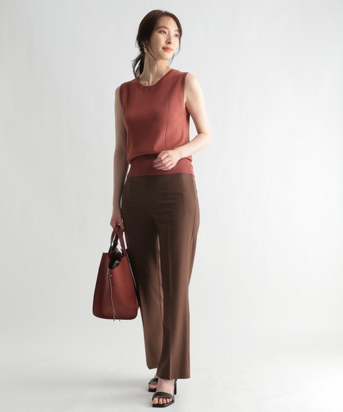 Andemiu（アンデミュウ）の「ラインキリカエノースリーブニット957091（ニット/セーター・レディース・ブラック/ピンク/アイボリー・FREE）」の17枚目の写真