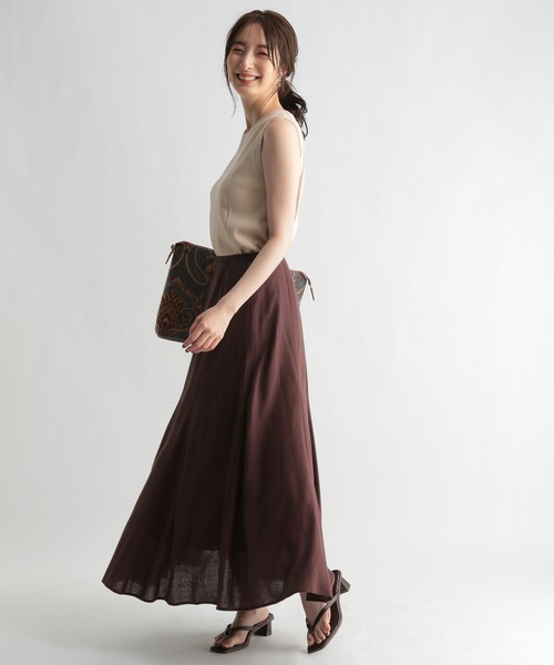 Andemiu（アンデミュウ）の「ラインキリカエノースリーブニット957091（ニット/セーター・レディース・ブラック/ピンク/アイボリー・FREE）」の8枚目の写真