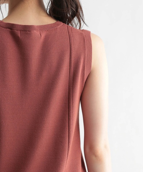 Andemiu（アンデミュウ）の「ラインキリカエノースリーブニット957091（ニット/セーター・レディース・ブラック/ピンク/アイボリー・FREE）」の5枚目の写真