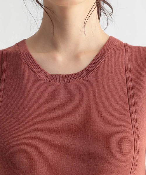 Andemiu（アンデミュウ）の「ラインキリカエノースリーブニット957091（ニット/セーター・レディース・ブラック/ピンク/アイボリー・FREE）」の9枚目の写真