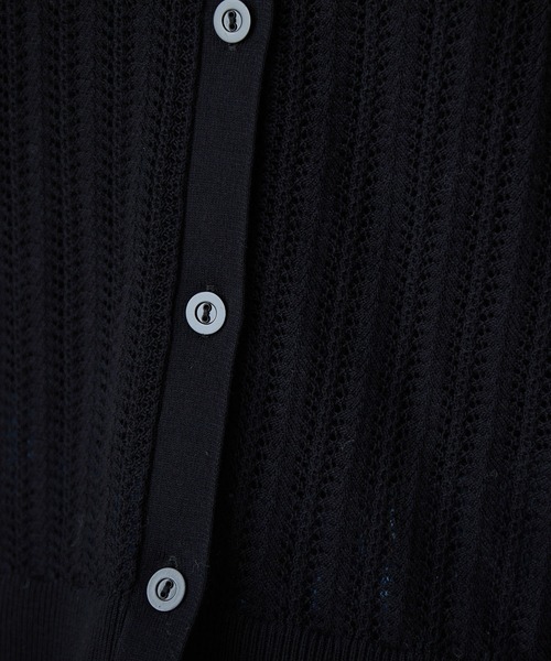 MADEMOISELLE ROPE'（マドモアゼル ロペ）の「【2WAY】セーラーカラーレース編みサマーニットカーディガン（カーディガン/ボレロ・レディース・ブラック/パープル・38）」の11枚目の写真