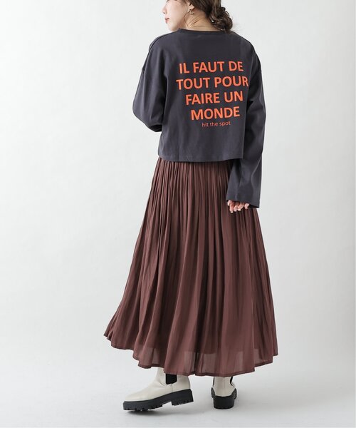 RAY CASSIN（レイカズン）の「ヴィンテージサテン消しプリーツスカート（スカート・レディース・ブラウン/グレー/ワイン/カーキ/スミクロ/キナリ/グレイッシュベージュ・FREE）」の13枚目の写真