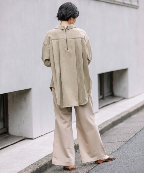 Munich(ミューニック)の「アクリルウールコンプレッションジャージワイドパンツ(その他パンツ・レディース・ブラック/ベージュ・S/M/XS)」の4枚目の写真