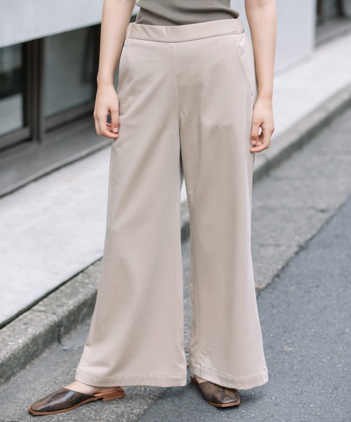 Munich(ミューニック)の「アクリルウールコンプレッションジャージワイドパンツ(その他パンツ・レディース・ブラック/ベージュ・S/M/XS)」の5枚目の写真