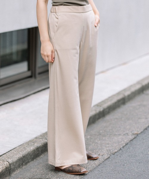 Munich(ミューニック)の「アクリルウールコンプレッションジャージワイドパンツ(その他パンツ・レディース・ブラック/ベージュ・S/M/XS)」の7枚目の写真