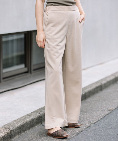 Munich(ミューニック)の「アクリルウールコンプレッションジャージワイドパンツ(その他パンツ・レディース・ブラック/ベージュ・S/M/XS)」の8枚目の写真