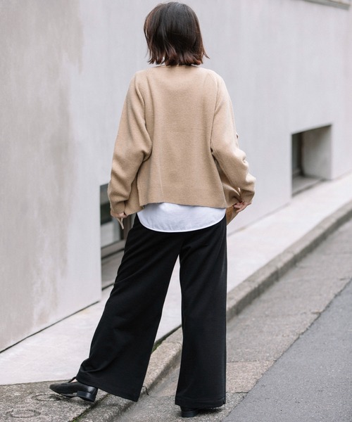 Munich(ミューニック)の「アクリルウールコンプレッションジャージワイドパンツ(その他パンツ・レディース・ブラック/ベージュ・S/M/XS)」の15枚目の写真