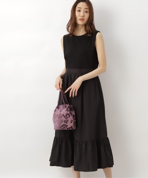 NATURAL BEAUTY BASIC（ナチュラルビューティーベーシック）の「ドッキングティアードワンピース（ワンピース・レディース・グリーン系その他6/ブラウン/ブラック・SMALL/MEDIUM）」の8枚目の写真