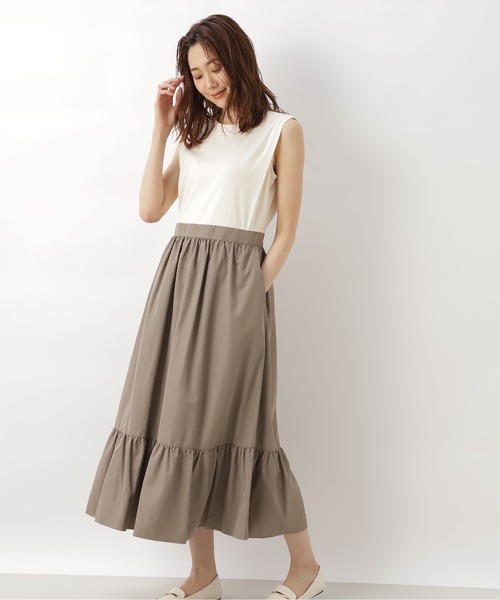 NATURAL BEAUTY BASIC（ナチュラルビューティーベーシック）の「ドッキングティアードワンピース（ワンピース・レディース・グリーン系その他6/ブラウン/ブラック・SMALL/MEDIUM）」の20枚目の写真