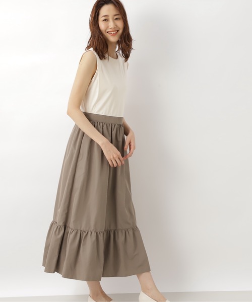 NATURAL BEAUTY BASIC（ナチュラルビューティーベーシック）の「ドッキングティアードワンピース（ワンピース・レディース・グリーン系その他6/ブラウン/ブラック・SMALL/MEDIUM）」の21枚目の写真