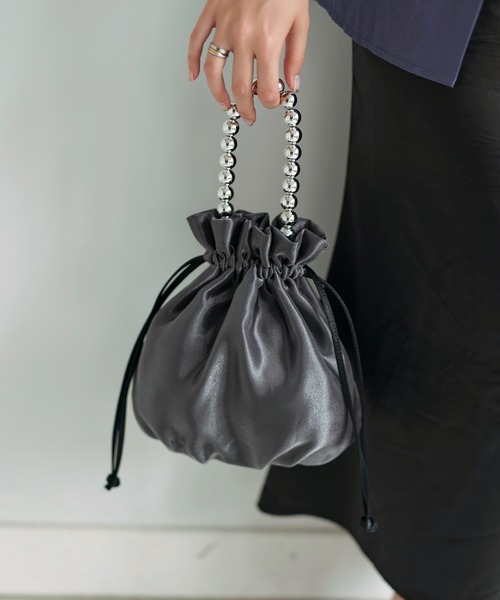 TINA:JOJUN(ティーナジョジュン)の「シアー ポーチバック TINA:JOJUN(ハンドバッグ・レディース・ピンク/チャコール・F)」の1枚目の写真