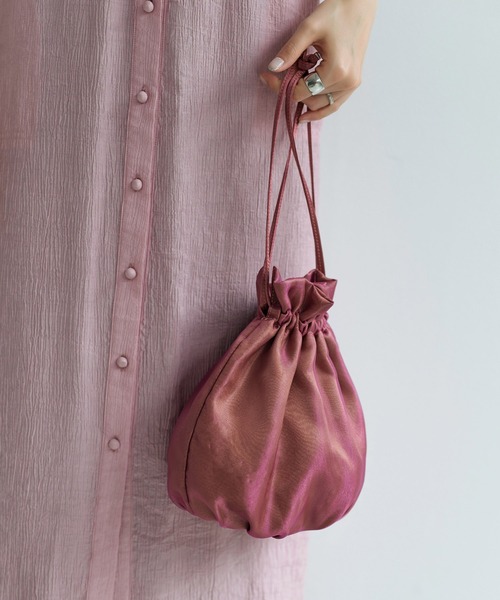 TINA:JOJUN(ティーナジョジュン)の「シアー ポーチバック TINA:JOJUN(ハンドバッグ・レディース・ピンク/チャコール・F)」の9枚目の写真