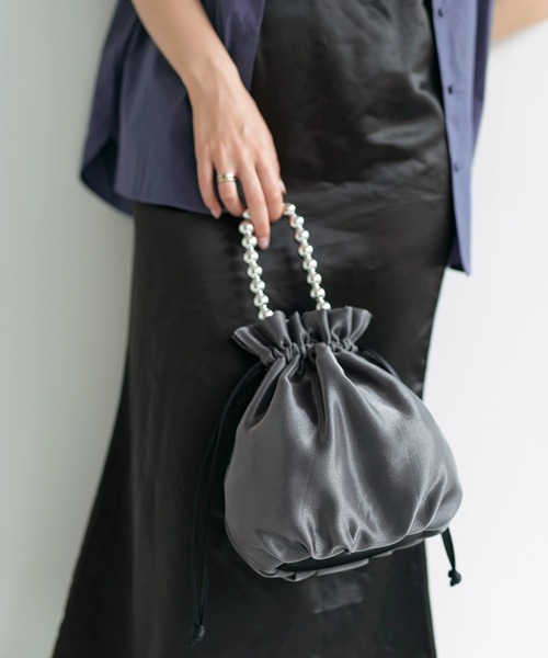 TINA:JOJUN(ティーナジョジュン)の「シアー ポーチバック TINA:JOJUN(ハンドバッグ・レディース・ピンク/チャコール・F)」の13枚目の写真