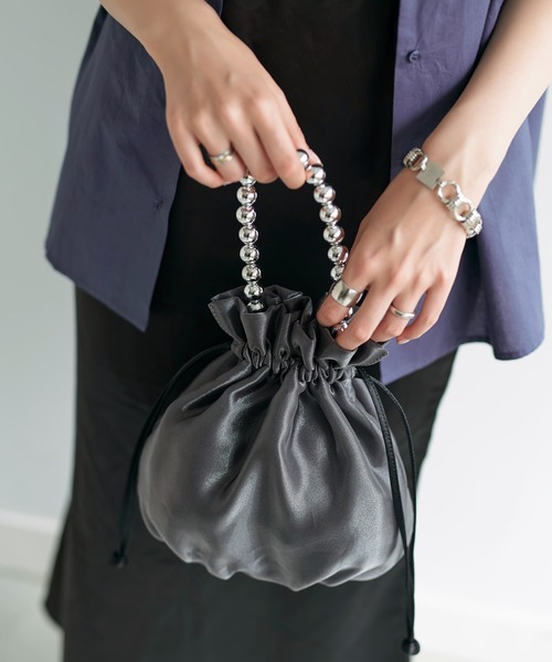 TINA:JOJUN(ティーナジョジュン)の「シアー ポーチバック TINA:JOJUN(ハンドバッグ・レディース・ピンク/チャコール・F)」の21枚目の写真