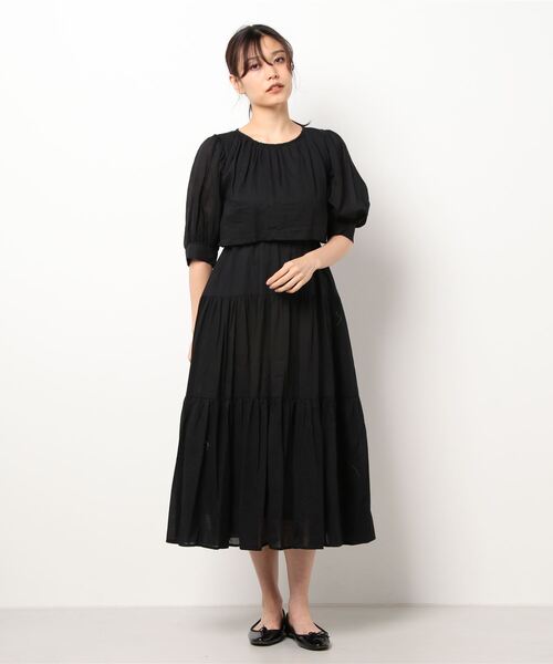 rps（アールピーエス）の「レイヤー風ティアードワンピース（ワンピース・レディース・ブラック/ライトカーキ・M）」の17枚目の写真