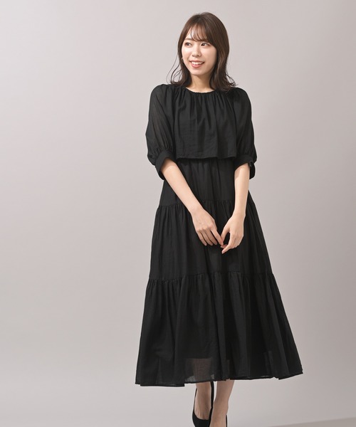 rps（アールピーエス）の「レイヤー風ティアードワンピース（ワンピース・レディース・ブラック/ライトカーキ・M）」の21枚目の写真