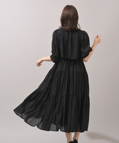 rps（アールピーエス）の「レイヤー風ティアードワンピース（ワンピース・レディース・ブラック/ライトカーキ・M）」の15枚目の写真