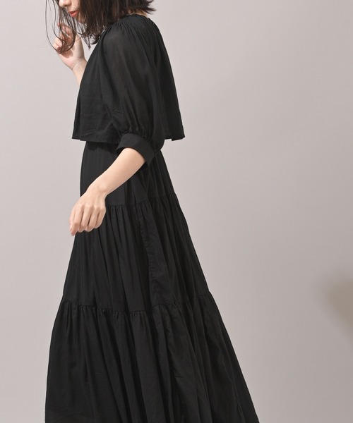 rps（アールピーエス）の「レイヤー風ティアードワンピース（ワンピース・レディース・ブラック/ライトカーキ・M）」の18枚目の写真