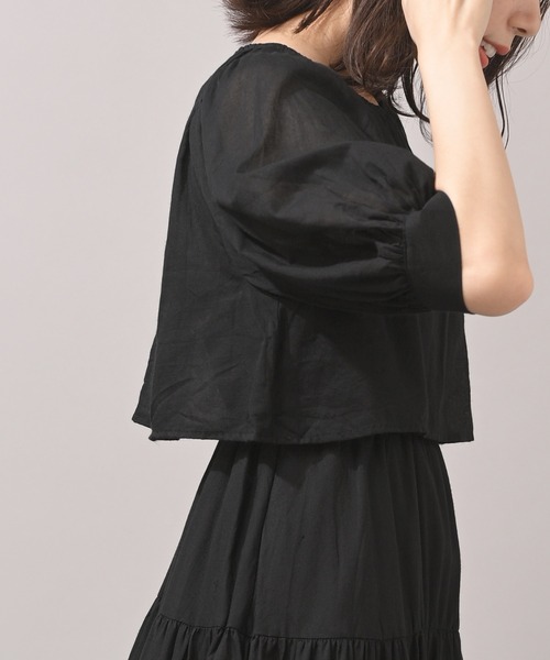 rps（アールピーエス）の「レイヤー風ティアードワンピース（ワンピース・レディース・ブラック/ライトカーキ・M）」の4枚目の写真