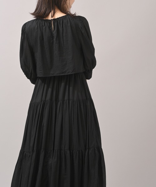 rps（アールピーエス）の「レイヤー風ティアードワンピース（ワンピース・レディース・ブラック/ライトカーキ・M）」の12枚目の写真