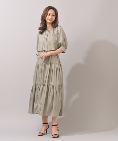 rps（アールピーエス）の「レイヤー風ティアードワンピース（ワンピース・レディース・ブラック/ライトカーキ・M）」の22枚目の写真