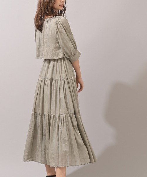 rps（アールピーエス）の「レイヤー風ティアードワンピース（ワンピース・レディース・ブラック/ライトカーキ・M）」の19枚目の写真