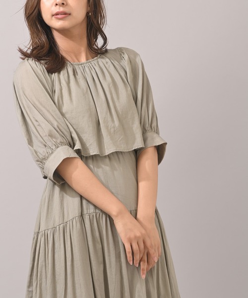 rps（アールピーエス）の「レイヤー風ティアードワンピース（ワンピース・レディース・ブラック/ライトカーキ・M）」の13枚目の写真