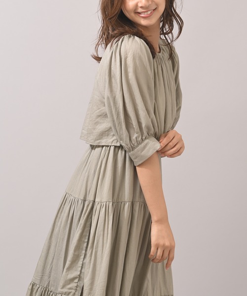 rps（アールピーエス）の「レイヤー風ティアードワンピース（ワンピース・レディース・ブラック/ライトカーキ・M）」の16枚目の写真