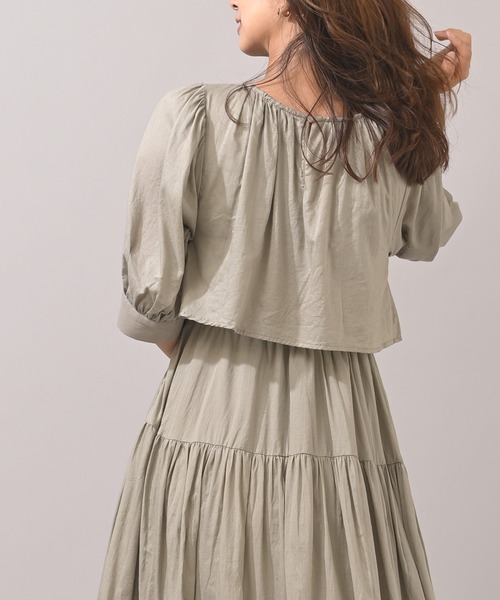 rps（アールピーエス）の「レイヤー風ティアードワンピース（ワンピース・レディース・ブラック/ライトカーキ・M）」の5枚目の写真