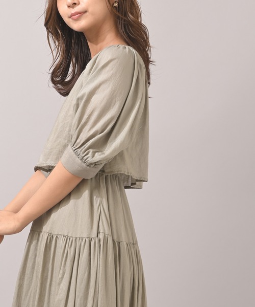 rps（アールピーエス）の「レイヤー風ティアードワンピース（ワンピース・レディース・ブラック/ライトカーキ・M）」の3枚目の写真