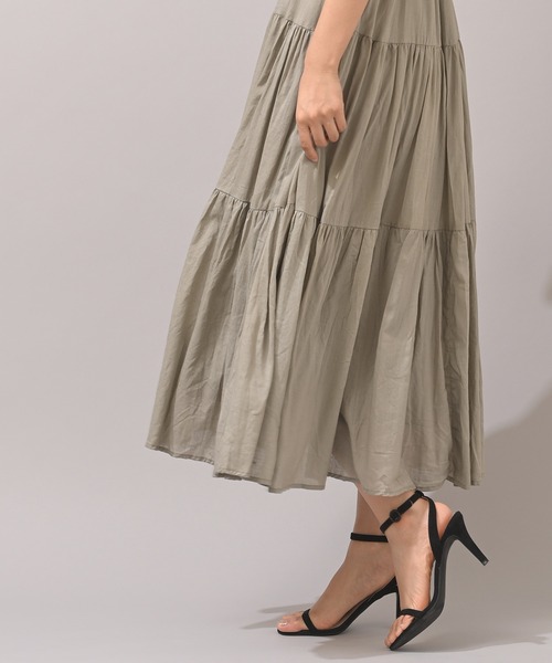 rps（アールピーエス）の「レイヤー風ティアードワンピース（ワンピース・レディース・ブラック/ライトカーキ・M）」の11枚目の写真