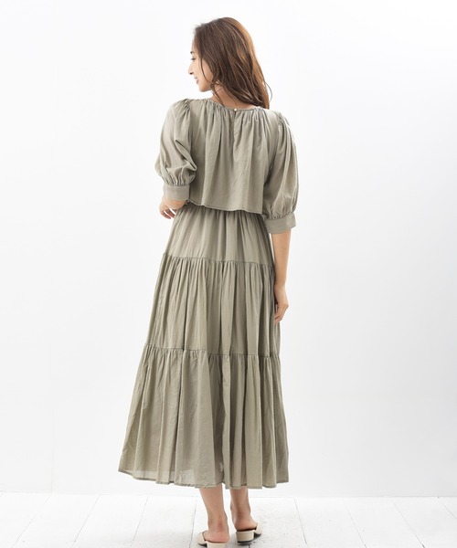 rps（アールピーエス）の「レイヤー風ティアードワンピース（ワンピース・レディース・ブラック/ライトカーキ・M）」の20枚目の写真