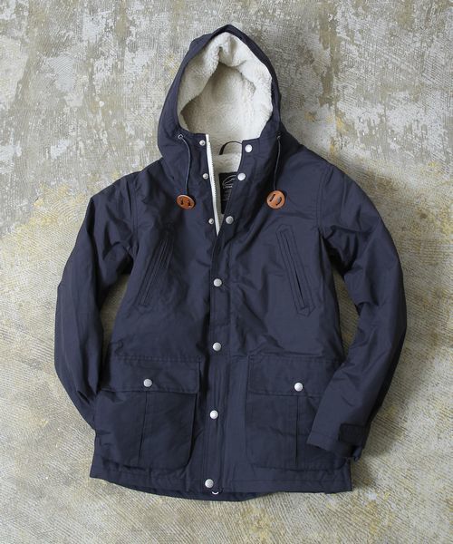 coen（コーエン）の「裏ボアマリンパーカー（マウンテンパーカー・メンズ・ネイビー/ベージュ・MEDIUM/LARGE/X-LARGE/SMALL）」の2枚目の写真