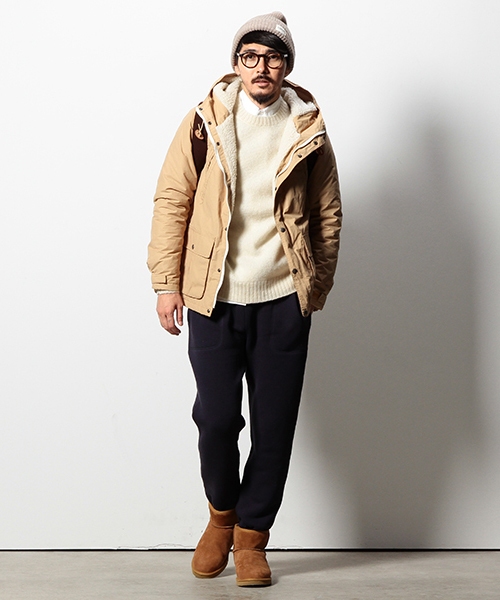 coen（コーエン）の「裏ボアマリンパーカー（マウンテンパーカー・メンズ・ネイビー/ベージュ・MEDIUM/LARGE/X-LARGE/SMALL）」の19枚目の写真