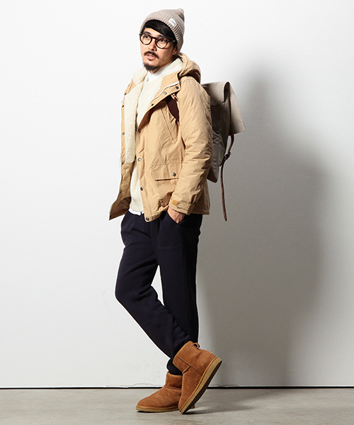 coen（コーエン）の「裏ボアマリンパーカー（マウンテンパーカー・メンズ・ネイビー/ベージュ・MEDIUM/LARGE/X-LARGE/SMALL）」の11枚目の写真