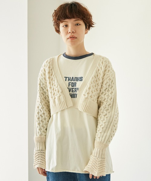 nitca(ニトカ)の「ケーブル × コットンリリー ショートカーディガン(カーディガン/ボレロ・レディース・アイボリー/ブルー/ネイビー・FREE)」の16枚目の写真