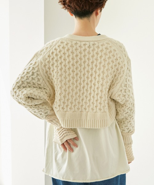 nitca(ニトカ)の「ケーブル × コットンリリー ショートカーディガン(カーディガン/ボレロ・レディース・アイボリー/ブルー/ネイビー・FREE)」の21枚目の写真