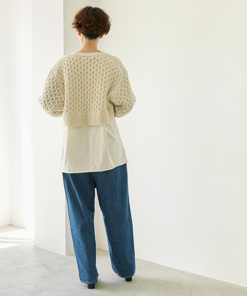 nitca(ニトカ)の「ケーブル × コットンリリー ショートカーディガン(カーディガン/ボレロ・レディース・アイボリー/ブルー/ネイビー・FREE)」の17枚目の写真