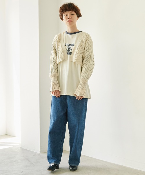 nitca(ニトカ)の「ケーブル × コットンリリー ショートカーディガン(カーディガン/ボレロ・レディース・アイボリー/ブルー/ネイビー・FREE)」の22枚目の写真