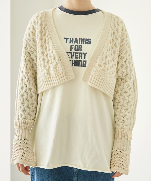 nitca(ニトカ)の「ケーブル × コットンリリー ショートカーディガン(カーディガン/ボレロ・レディース・アイボリー/ブルー/ネイビー・FREE)」の15枚目の写真