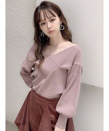 dazzlin | Vリブネックニットトップス(ニット/セーター)