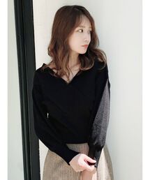 dazzlin | Vリブネックニットトップス(ニット/セーター)
