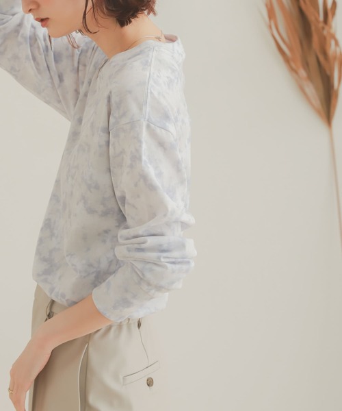 SENSE OF PLACE by URBAN RESEARCH（センスオブプレイスバイアーバンリサーチ）の「タイダイロングTシャツ（Tシャツ/カットソー・レディース・ベージュ系その他/パープル系その他・ONE）」の2枚目の写真